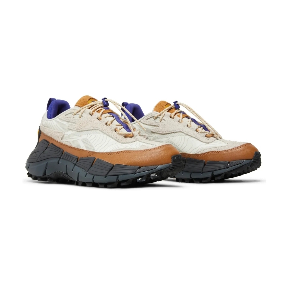 Reebok Zig Kinetica 2.5 Edge Men's Sneakers in Cream and Brown Worn Once